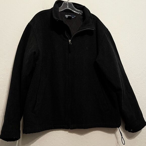 Polo Ralph Lauren Wool Blend Black Coat Jacket XL